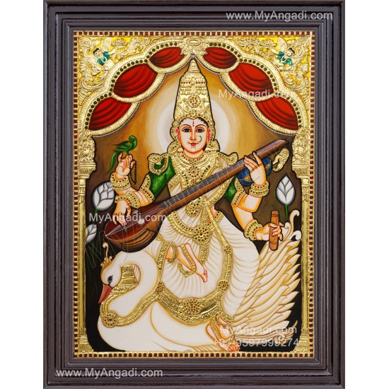 Saraswathi Tanjore Painting
