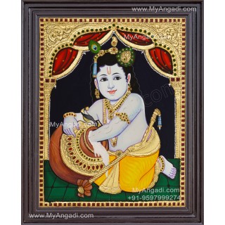 Butter Krishna Tanjore Painting