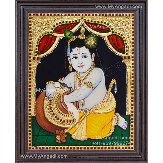 Butter Krishna Tanjore Painting Butter Krishna Tanjore Painting