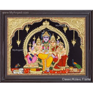 Shivan Family Tanjore Painting