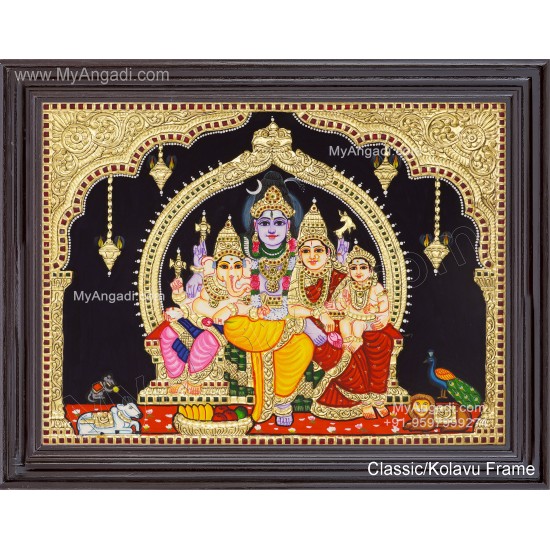Shivan Family Tanjore Painting Shivan Family Tanjore Painting