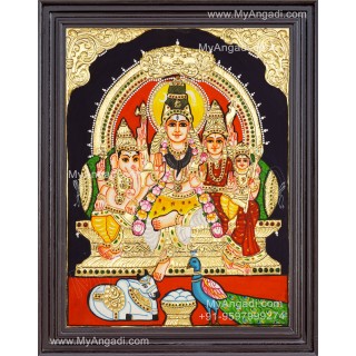 Shivan Family Tanjore Painting