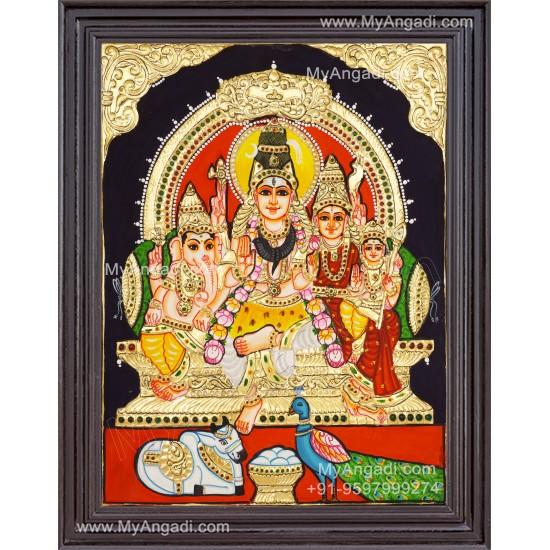 Shivan Family Tanjore Painting Shivan Family Tanjore Painting