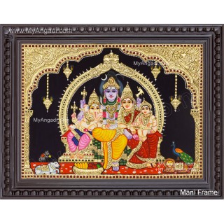Shivan Family Tanjore Painting