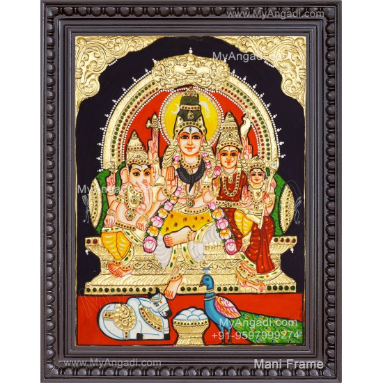 Shivan Family Tanjore Painting Shivan Family Tanjore Painting