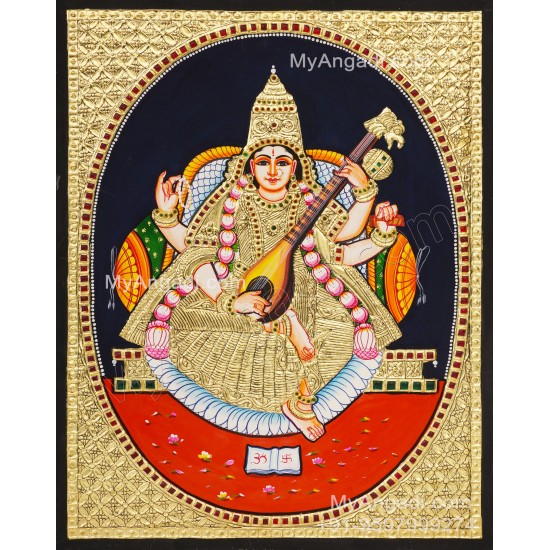 Saraswathi Tanjore Painting Saraswathi Tanjore Painting