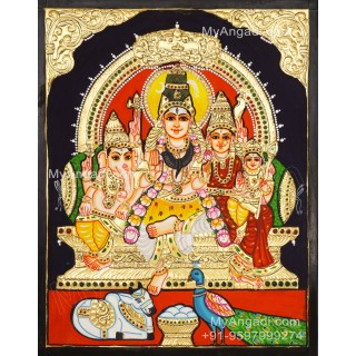 Shivan Family Tanjore Painting Shivan Family Tanjore Painting