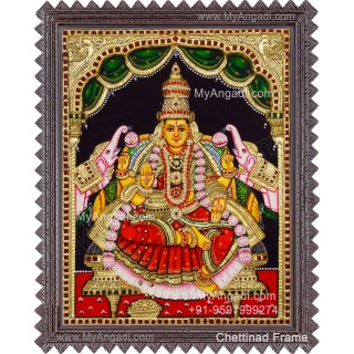 Gaja Lakshmi 3d Embossed Tanjore Painting