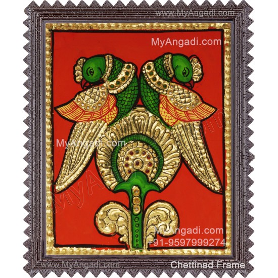 Parrot Tanjore Painting