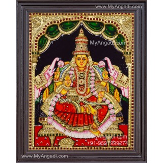 Gaja Lakshmi 3d Embossed Tanjore Painting