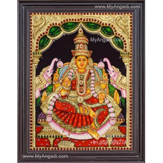 Gaja Lakshmi 3d Embossed Tanjore Painting