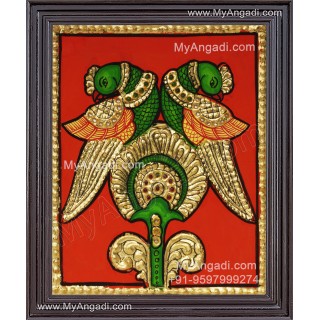 Parrot Tanjore Painting