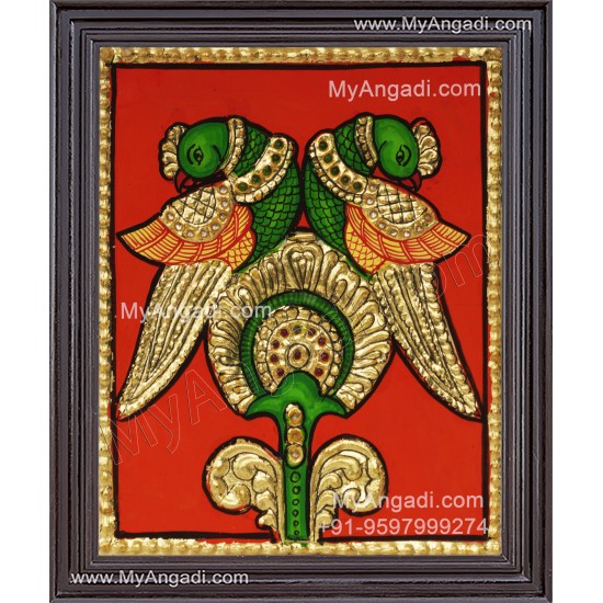 Parrot Tanjore Painting