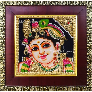 Small Krishna Tanjore Painting