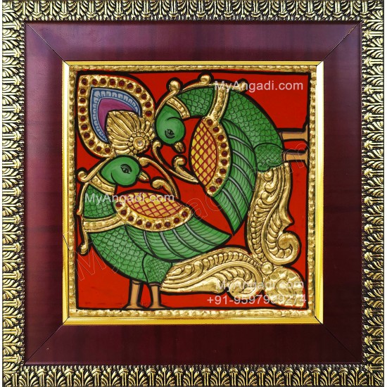 Parrot Tanjore Painting