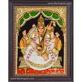 Saraswathi  3D Tanjore Painting