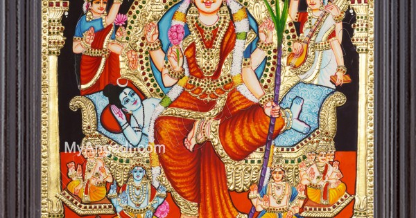 Sri Raja Rajeswari Tanjore Painting