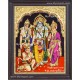 Ram Darbar - Ram with Sita, Hanuman, Lakshmanan Bharathan and Shatrughna Tanjore Painting
