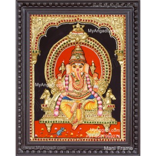 Ganesha 3d Embossed Tanjore Painting