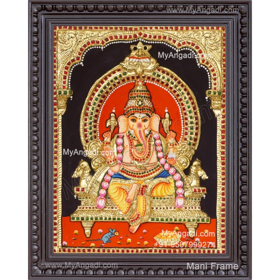 Ganesha 3d Embossed Tanjore Painting