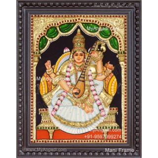 Saraswathi  3D Tanjore Painting