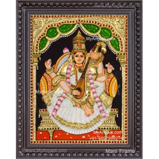 Saraswathi  3D Tanjore Painting