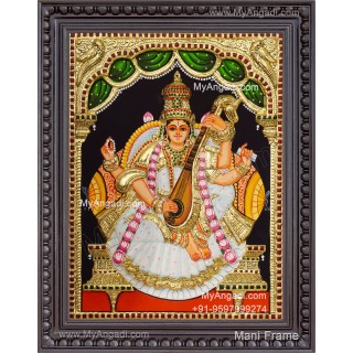 Saraswathi  3D Tanjore Painting