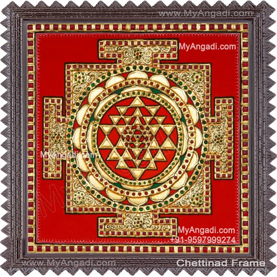 Sri Chakram Tanjore Painting