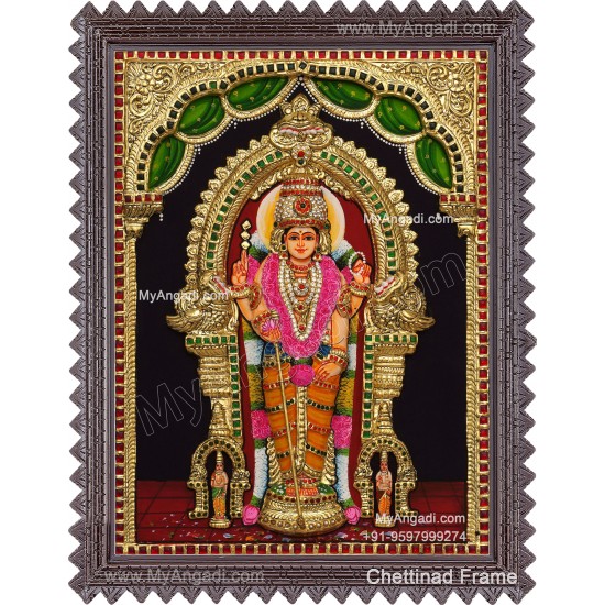 Thiruchendur Murugan 3D Tanjore Painting