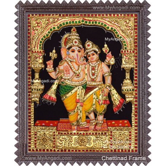 Murugar Ganesha 3D tanjore paintings