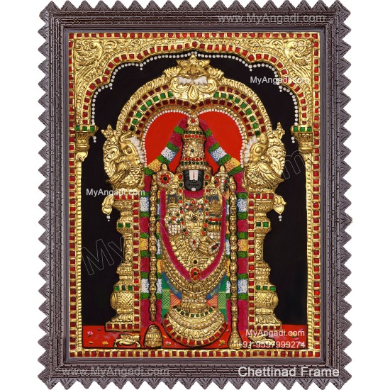 Venkateshwara Swamy 3d Tanjore Painting