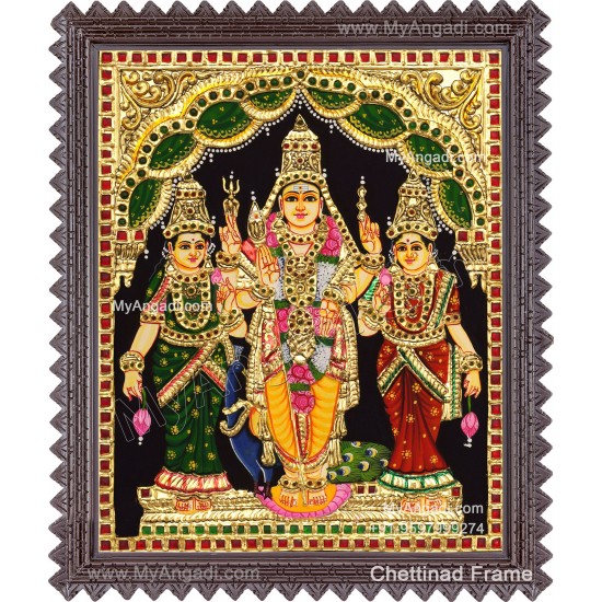 Murugan Valli Deivanai Tanjore Painting