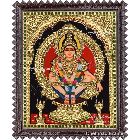 Ayyappan Tanjore Painting, Iyyappan Tanjore Painting