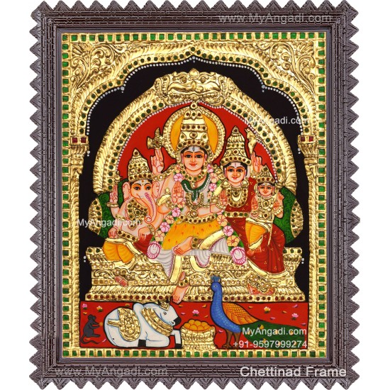 Shivan Family Tanjore Painting