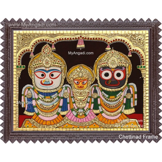 Jagannath - Krishna Balaram Subathra Tanjore Painting