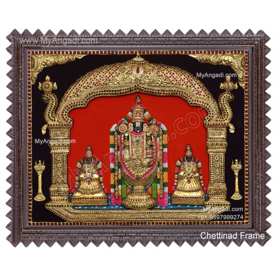 Balaji Sridevi And Boodevi 3D Tanjore Paintings 