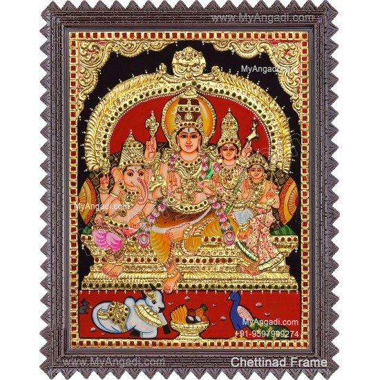 Shivan Family Tanjore Painting
