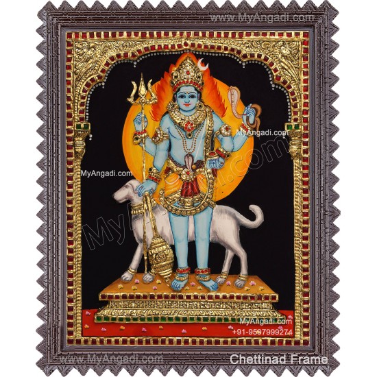 Kala Bairavar 3D Tanjore Painting, Kalabairavar 3D Tanjore Painting