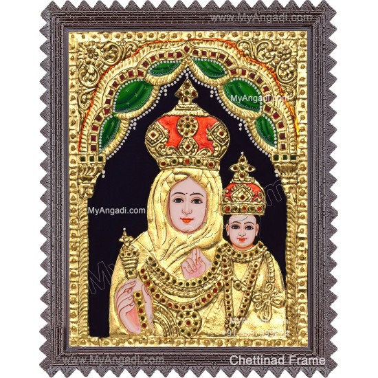 Mary with Jesus Christ Tanjore Painting