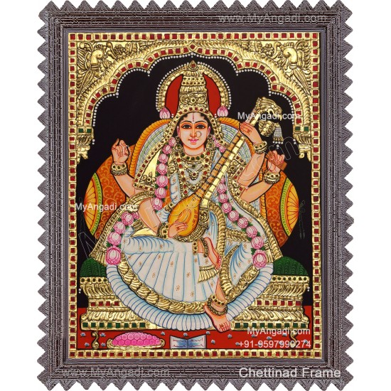 Saraswathi Tanjore Painting