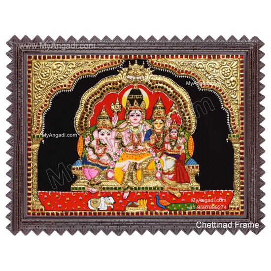 2D Shiva Family Tanjore Painting