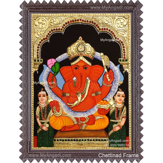2D Sidhi Ganesha Tanjore Paintings