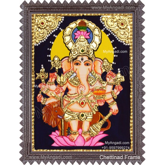 Kan Drishti Ganapathi Tanjore Painting