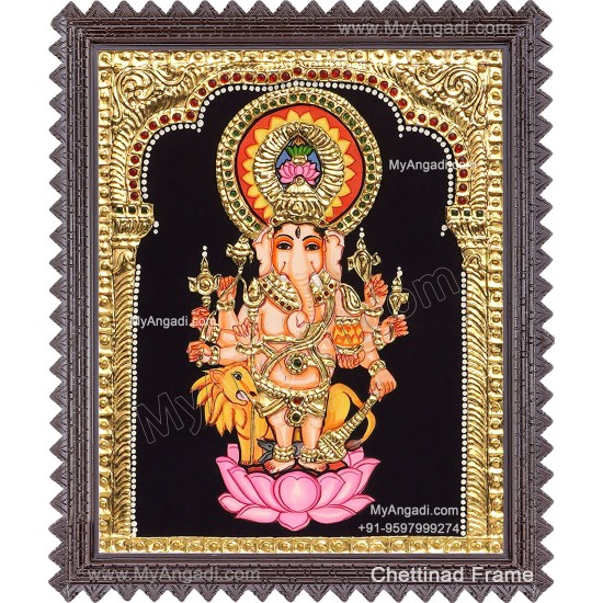 Kan Drishti Ganapathi Tanjore Painting