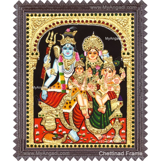 Shiva Family Tanjore Painting