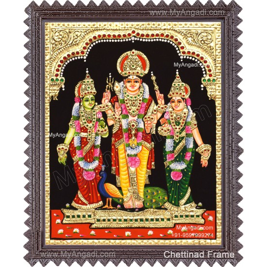 Murugar valli deivanai Tanjore Painting