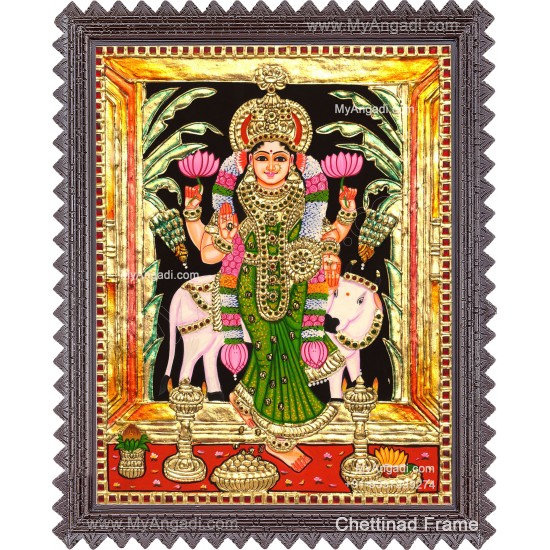 Grahalakshmi Tanjore Painting, Graha Lakshmi Tanjore Painting