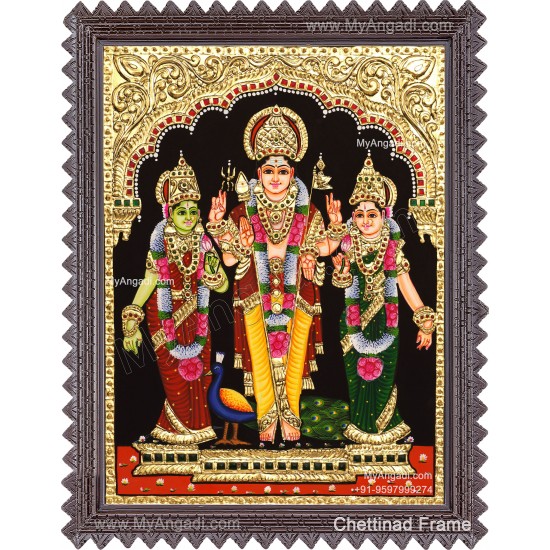 Murugar valli deivanai Tanjore Painting