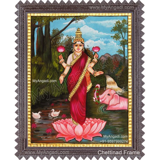 Gajalakshmi Tanjore Painting