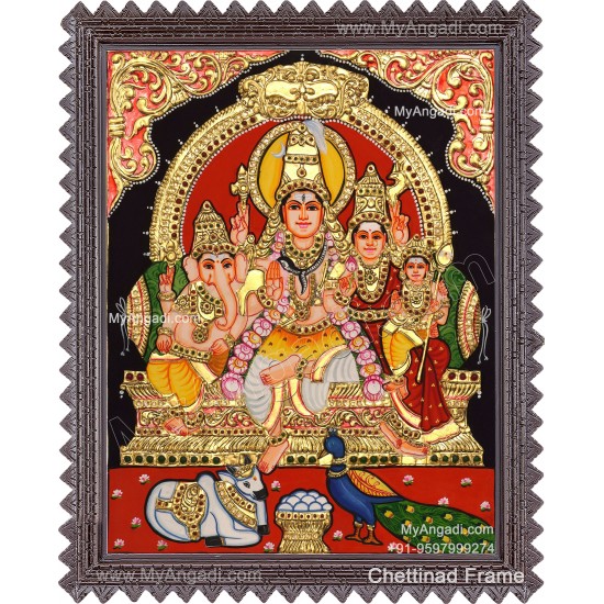 Shivan Family Tanjore Painting